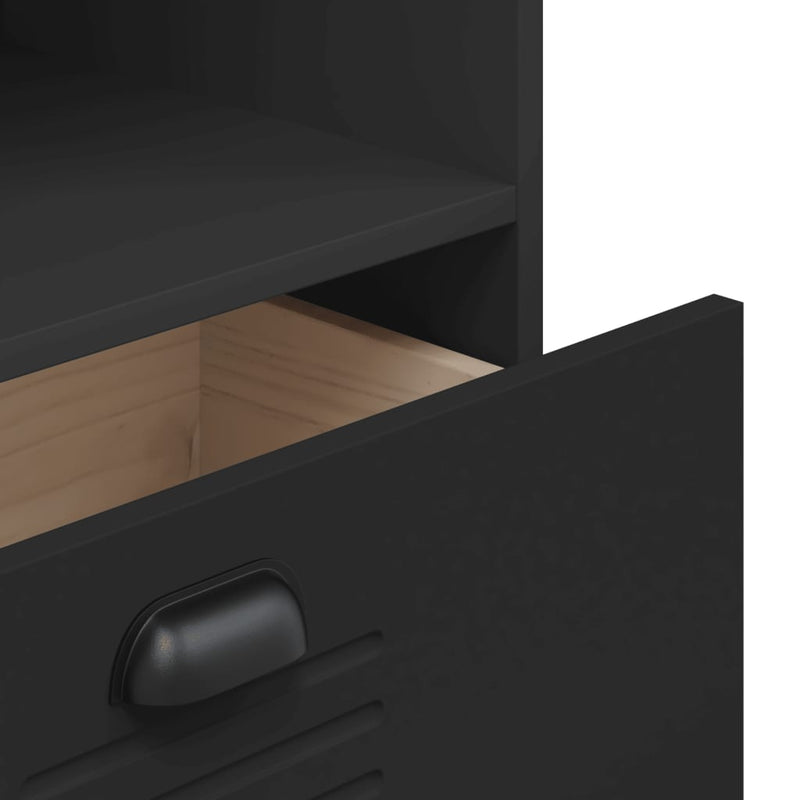 Bookcase VIKEN Black 60x35x123 cm Solid Wood Pine