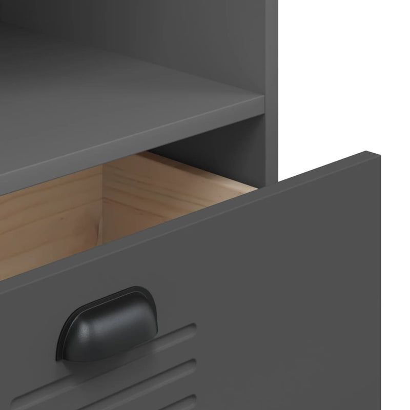 Bookcase VIKEN Anthracite Grey 60x35x123 cm Solid Wood Pine
