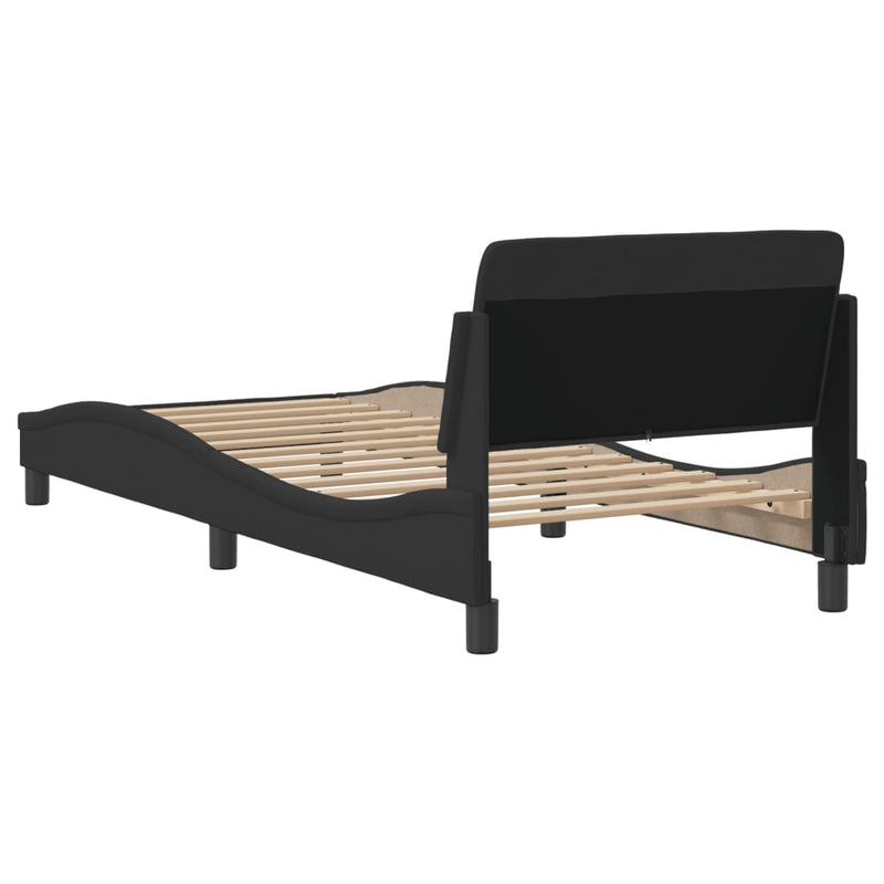 Bed Frame with Headboard Black 90x190 cm Fabric
