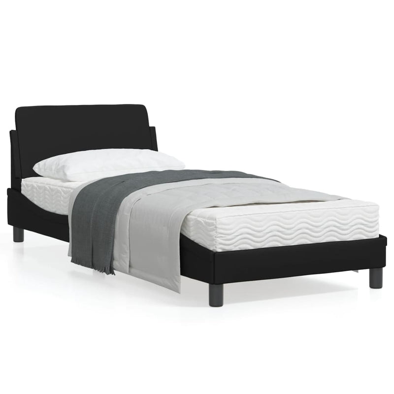 Bed Frame with Headboard Black 90x190 cm Faux Leather