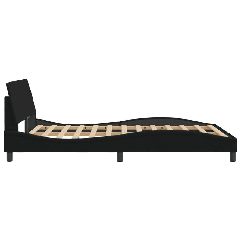Bed Frame with Headboard Black 137x190 cm Fabric