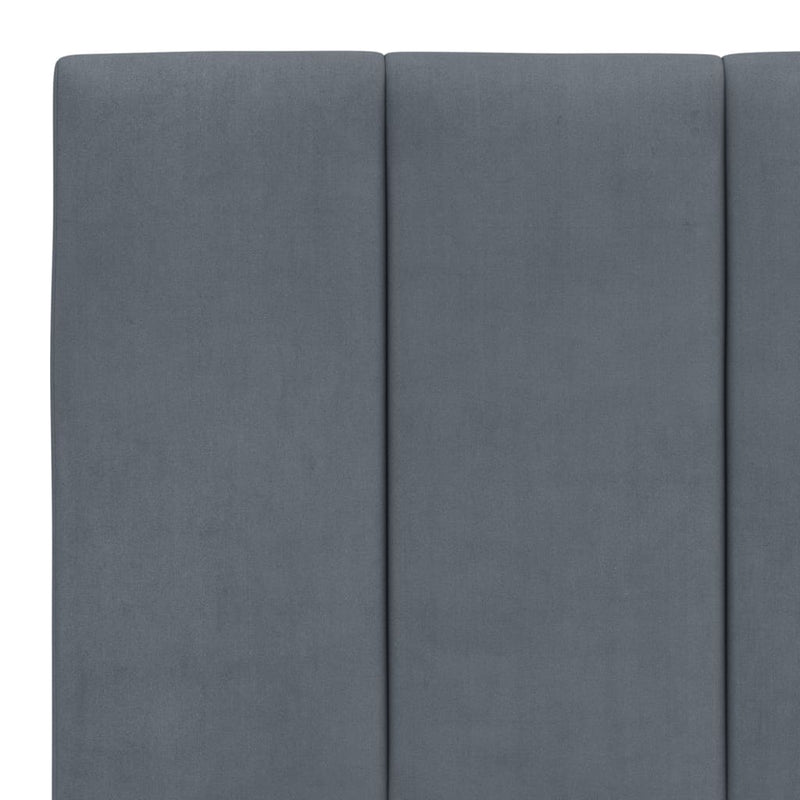 Bed Frame with Headboard Dark Grey 153x203 cm Queen Size Velvet