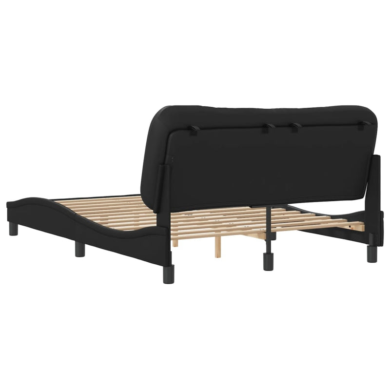 Bed Frame with Headboard Black 137x190 cm Faux Leather