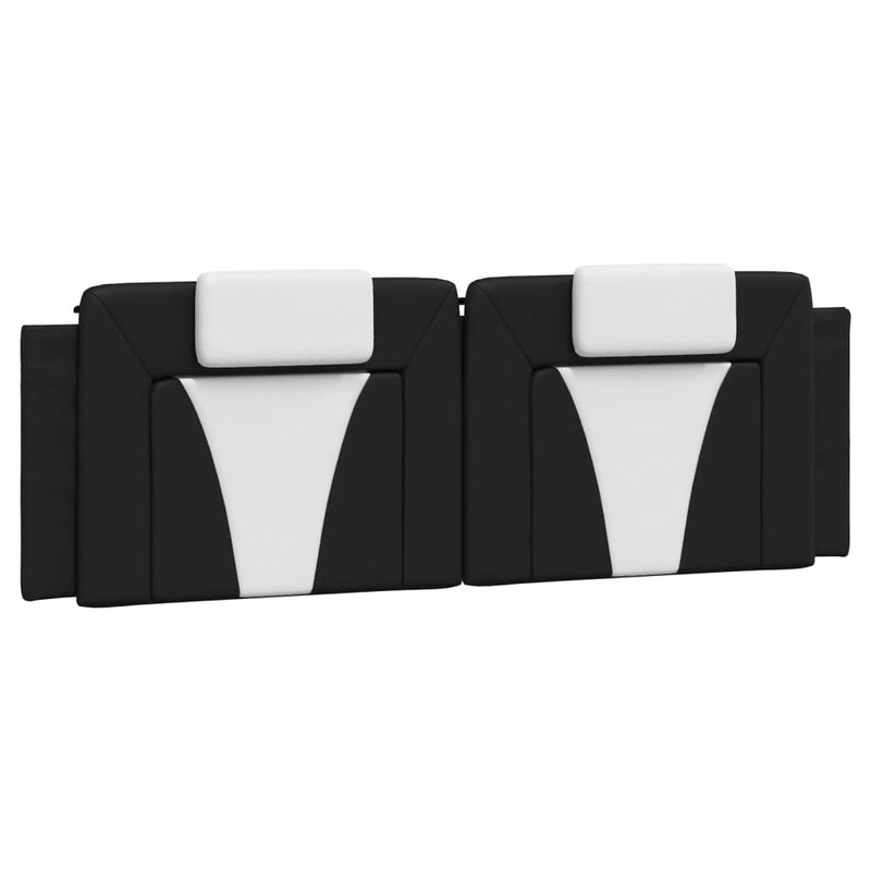Bed Frame with Headboard Black and White 152x203 cm Faux Leather