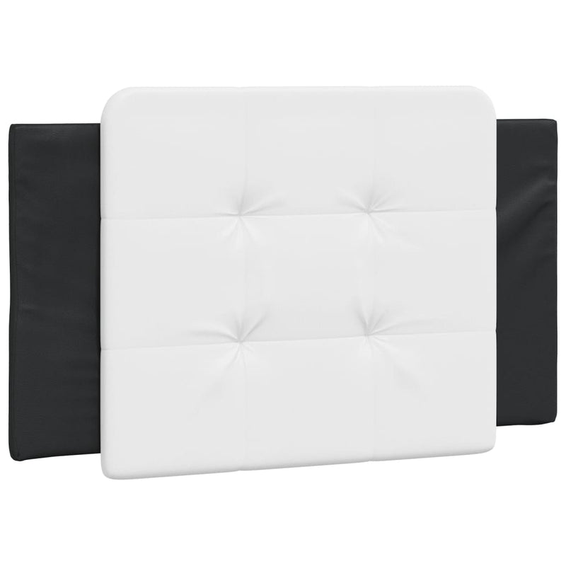 Bed Frame with Headboard Black and White 92x187 cm Single Size Faux Leather