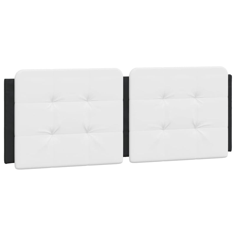 Bed Frame with Headboard Black and White 137x187 cm Double Size Faux Leather