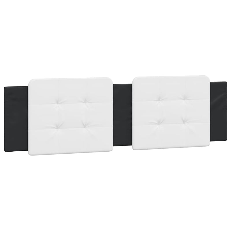 Bed Frame with Headboard Black and White 183x203 cm King Size Faux Leather