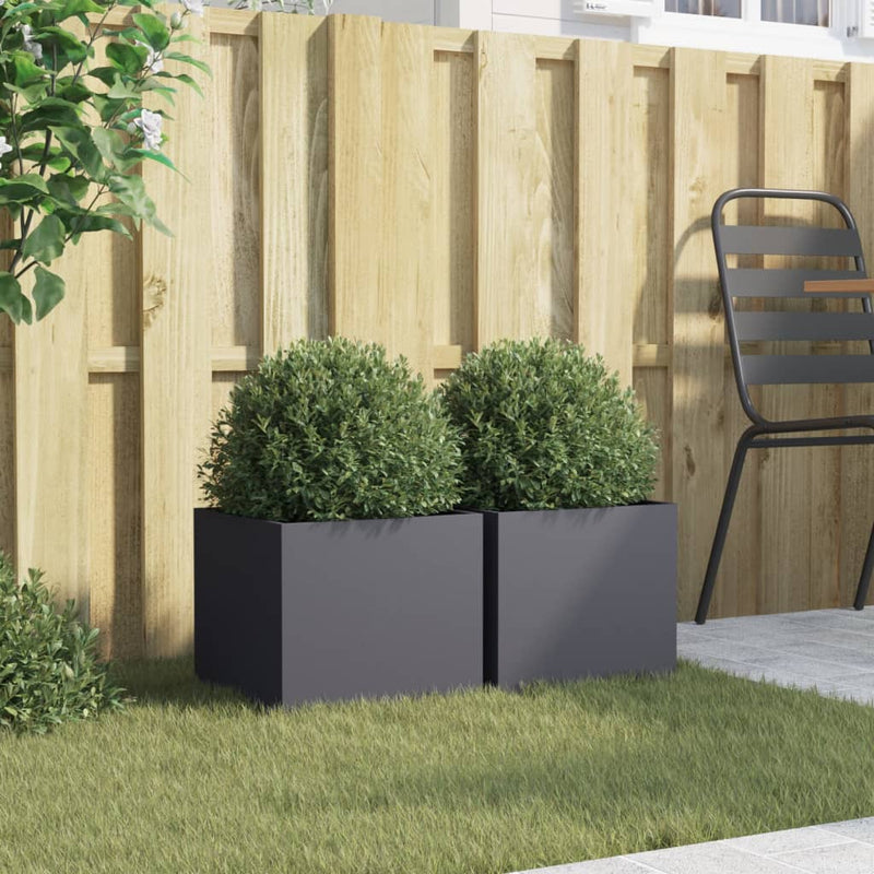 Planters 2 pcs Anthracite 32x30x29 cm Cold-rolled Steel
