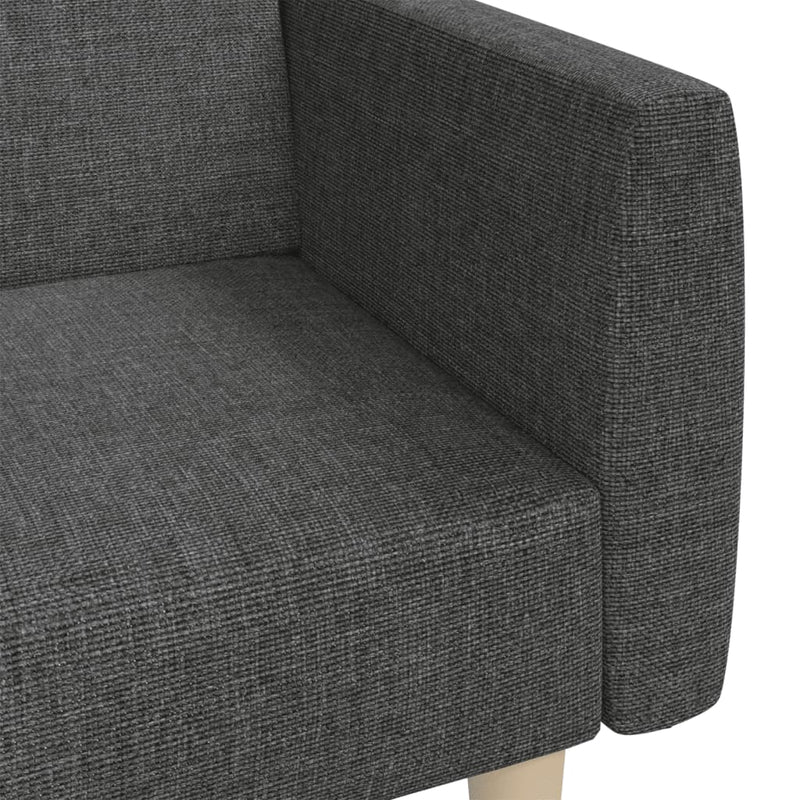 2-Seater Sofa Bed Dark Grey Fabric
