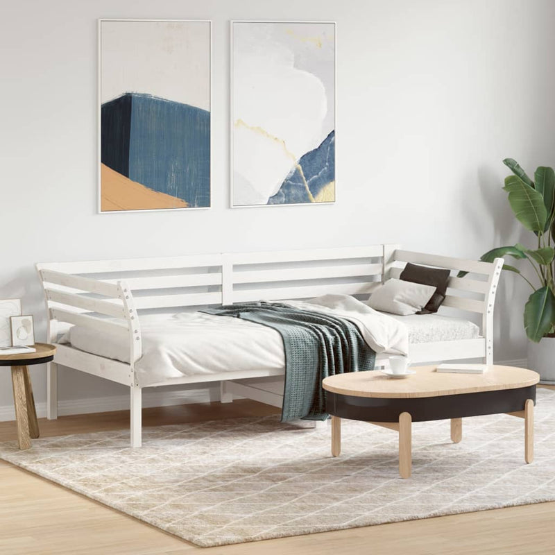 Day Bed White 90x190 cm Solid Wood Pine