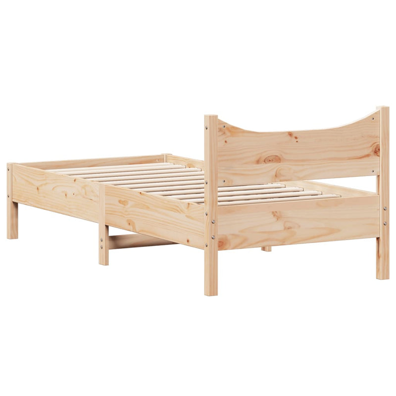 Bed Frame 90x190 cm Solid Wood Pine