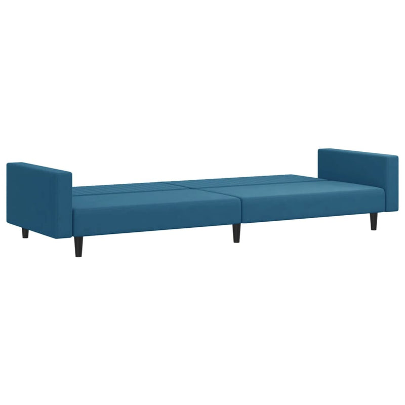 2 Piece Sofa Set Blue Velvet