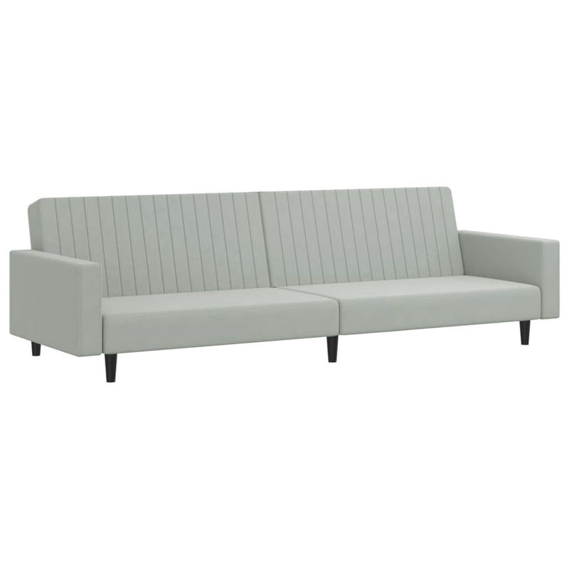 2 Piece Sofa Set Light Grey Velvet