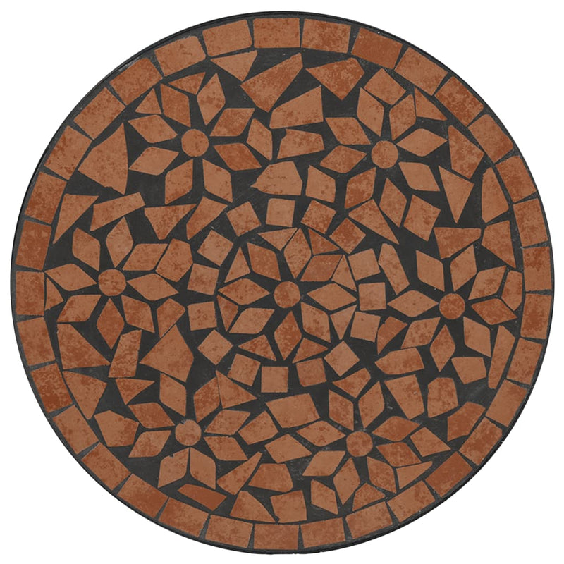 Mosaic Bistro Set Terracotta Iron and Ceramic