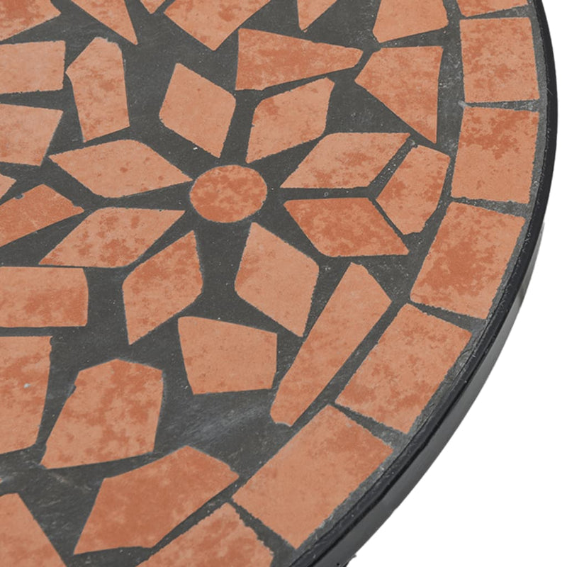 Mosaic Bistro Set Terracotta Iron and Ceramic