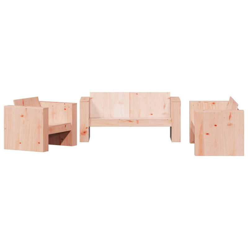 2 Piece Garden Lounge Set Solid Wood Douglas