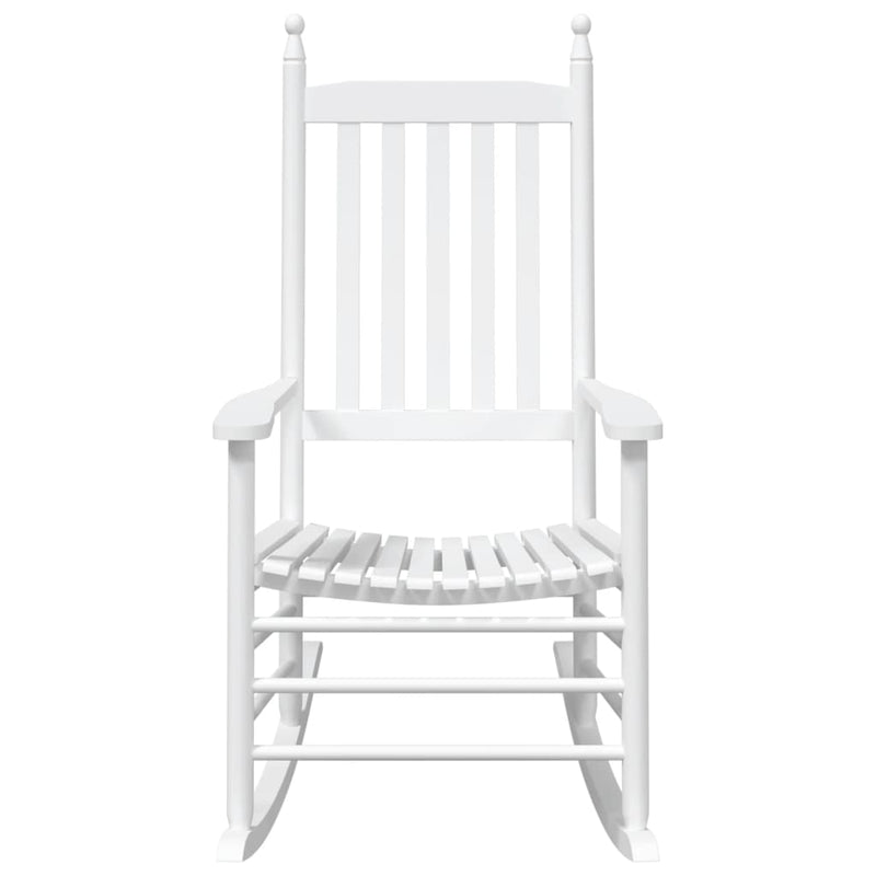 Rocking Chairs with Curved Seats 2 pcs White Solid Wood Fir
