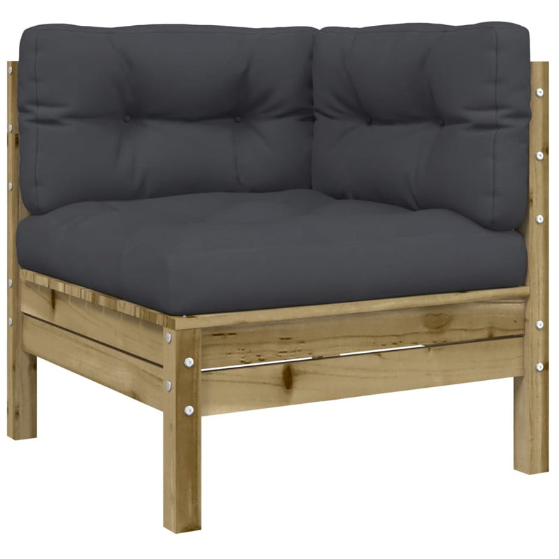 4 Piece Garden Sofa Set with Cushions Impregnated Wood Pine