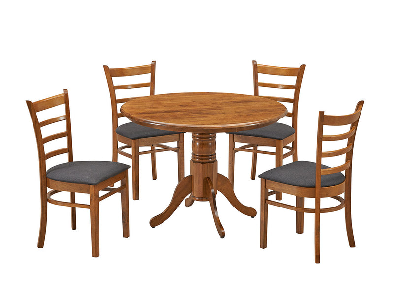 Livingstone_Round_106cm_Diameter_Dining_Table_with_4_x_Chairs_5_Piece_Set_Walnut_IMAGE_1