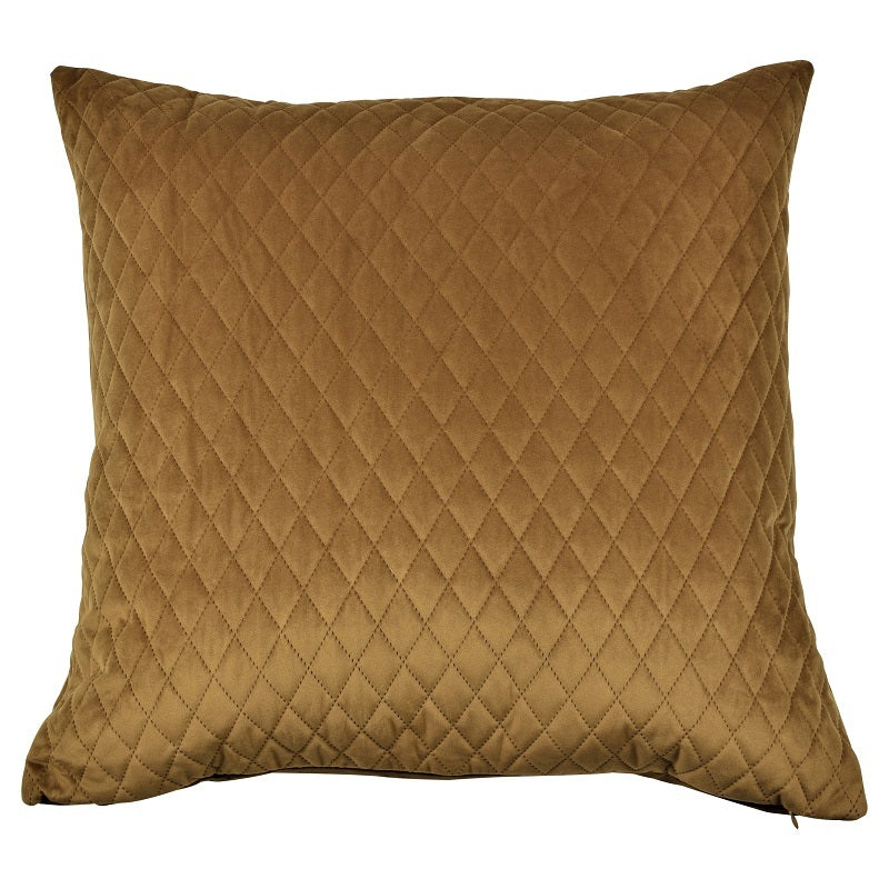 Bolero Diamond Stitch velvet Pillow Caramel Brown 60x60cm