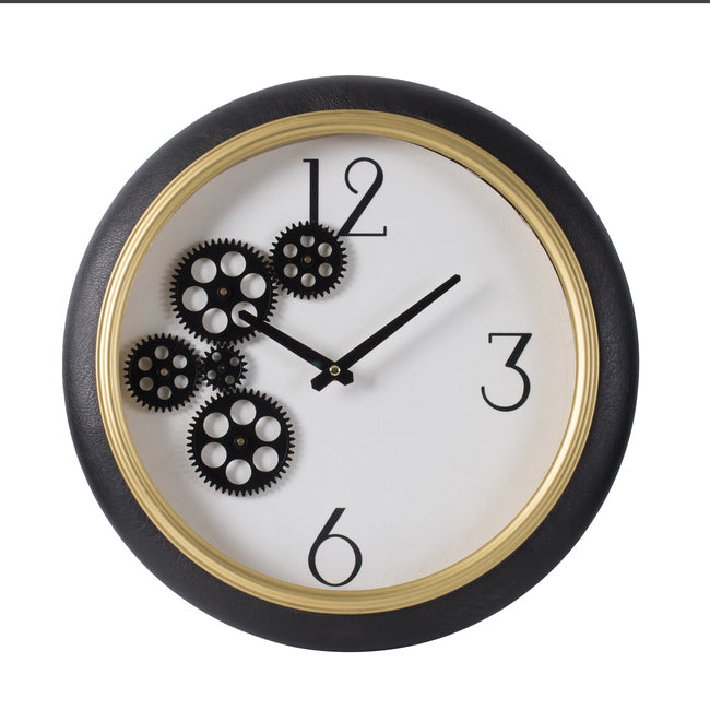 Black & White Gear Clock Image 1 - uhdd_20811