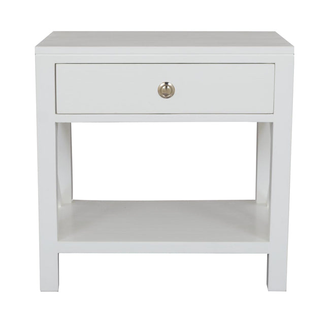 Catalina Crossed White Bedside/Side Table Image 2 - uhdd_48168