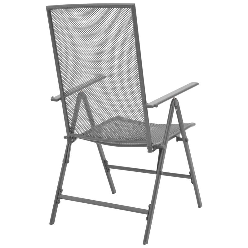 Stackable Garden Chairs 2 pcs Steel Grey