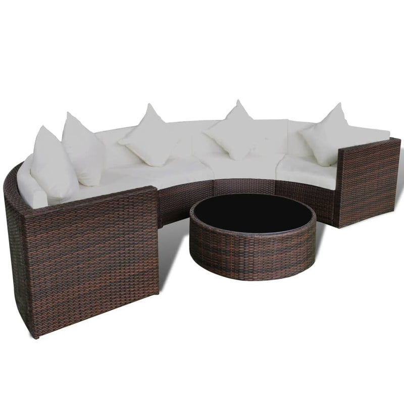 6_Piece_Garden_Lounge_Set_with_Cushions_Poly_Rattan_Brown_IMAGE_3_EAN:8718475506232