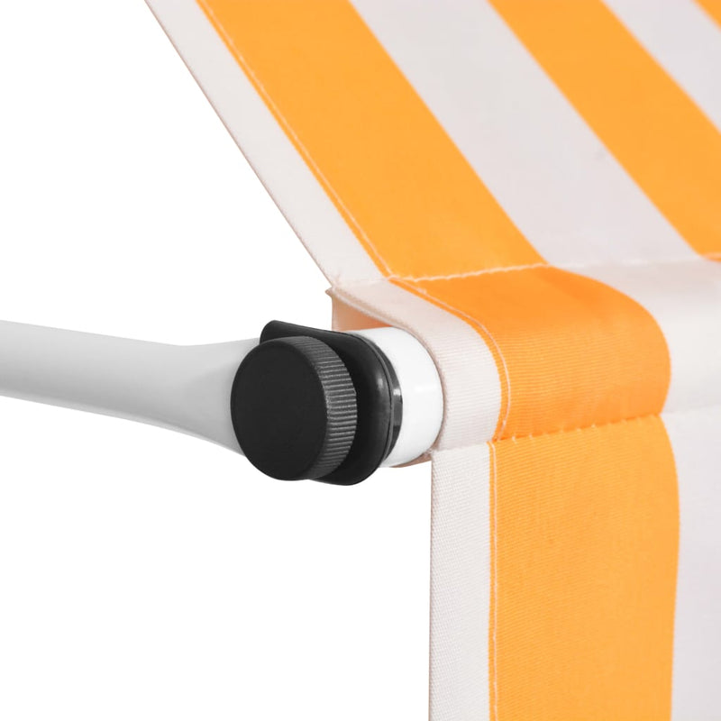 Manual Retractable Awning 300 cm Orange and White Stripes