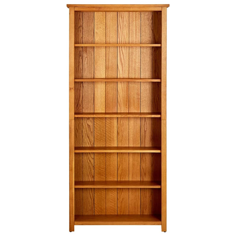6-Tier_Bookcase_80x22.5x180_cm_Solid_Oak_Wood_IMAGE_2