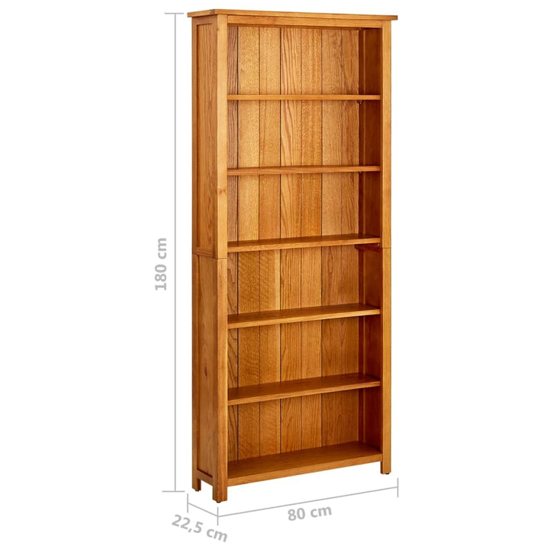 6-Tier_Bookcase_80x22.5x180_cm_Solid_Oak_Wood_IMAGE_6