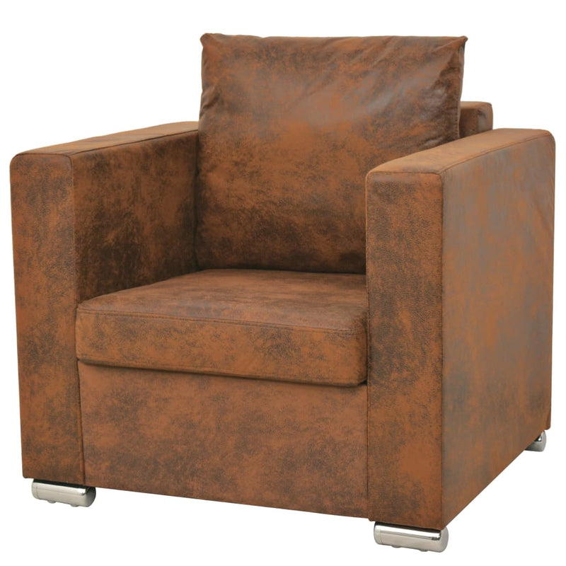 Armchair_Brown_Faux_Suede_Leather_IMAGE_1