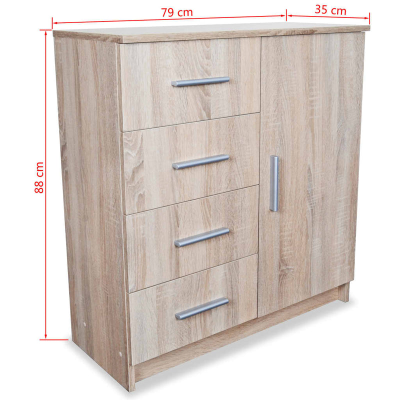 Sideboard Engineered Wood 79x35x88 cm Oak