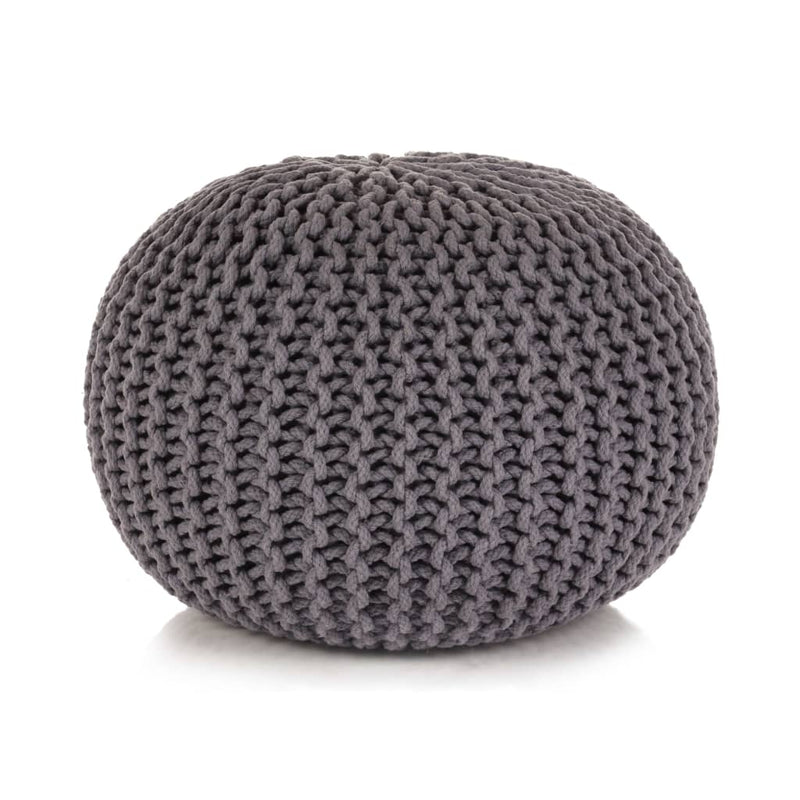 Hand-Knitted_Pouffe_Cotton_50x35_cm_Grey_IMAGE_1