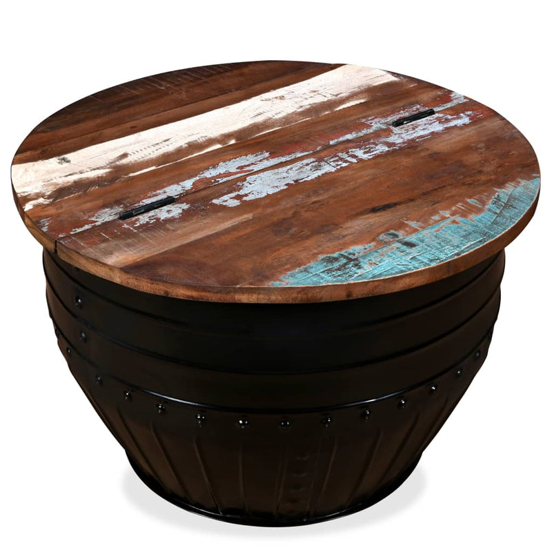 Coffee_Table_Solid_Reclaimed_Wood_Black_Barrel_Shape_IMAGE_3