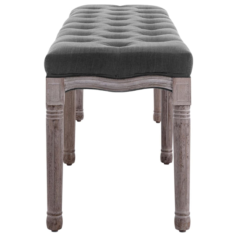 Bench Linen Solid Wood 150x40x48 cm Dark Grey