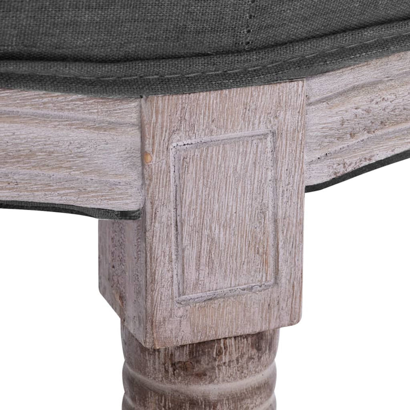 Bench Linen Solid Wood 150x40x48 cm Dark Grey