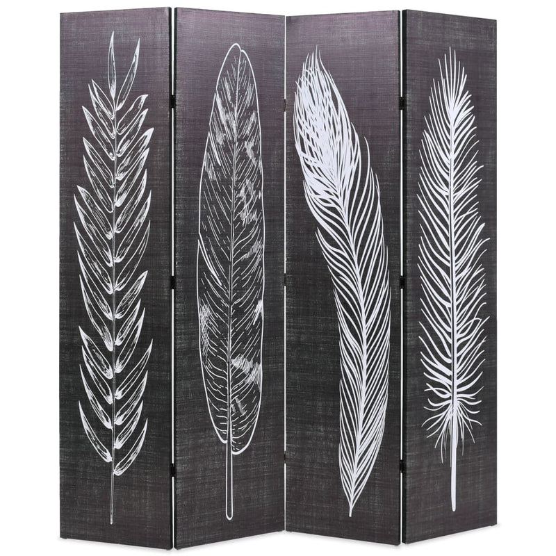Folding_Room_Divider_160x170_cm_Feathers_Black_and_White_IMAGE_1_EAN:8718475593621