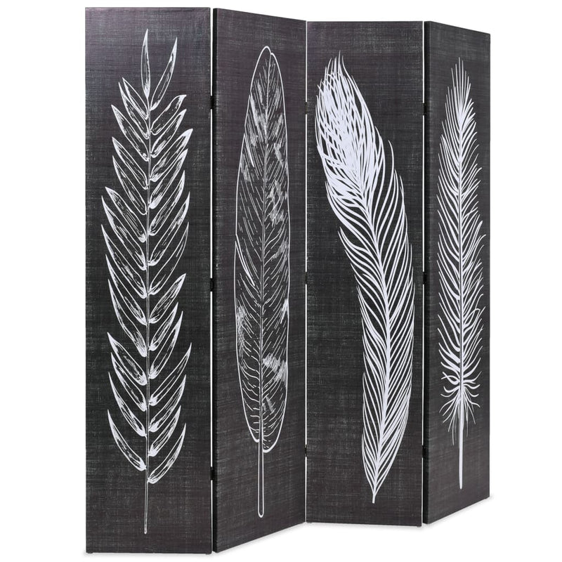 Folding_Room_Divider_160x170_cm_Feathers_Black_and_White_IMAGE_2_EAN:8718475593621