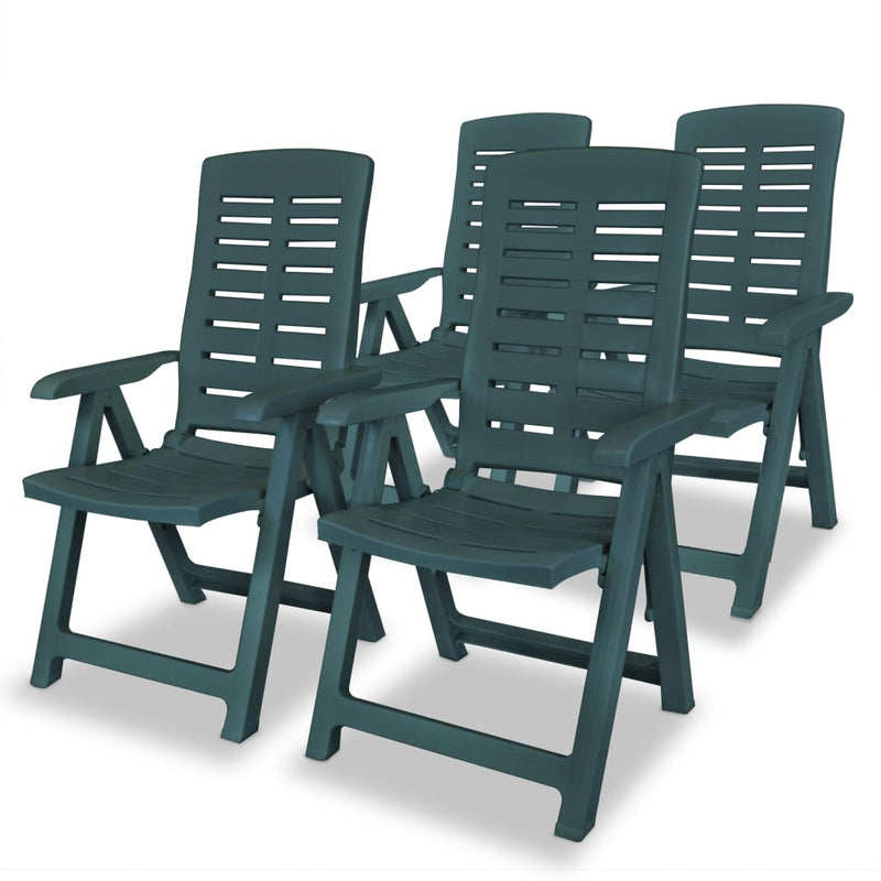 Reclining_Garden_Chairs_4_pcs_Plastic_Green_IMAGE_1_EAN:8718475599173