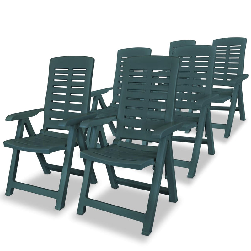 Reclining_Garden_Chairs_6_pcs_Plastic_Green_IMAGE_1_EAN:8718475599180