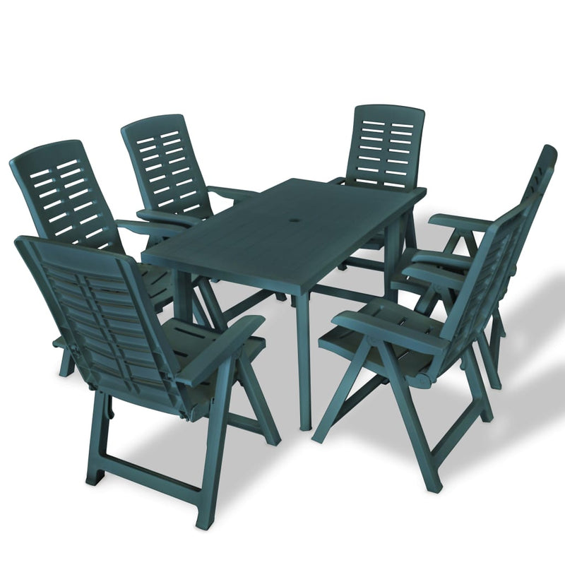 7_Piece_Outdoor_Dining_Set_Plastic_Green_IMAGE_1