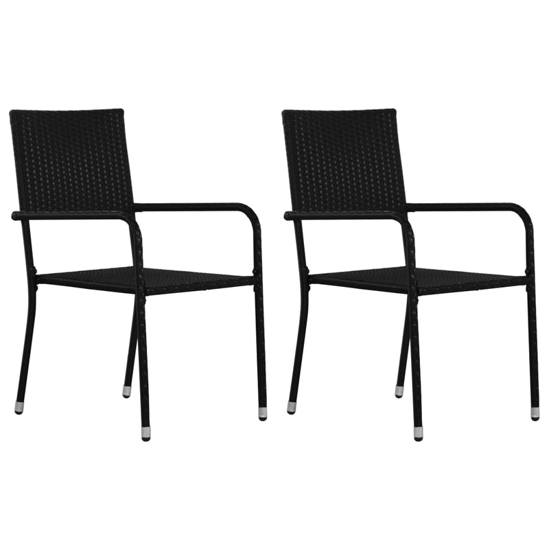 Outdoor_Dining_Chairs_2_pcs_Poly_Rattan_Black_IMAGE_1