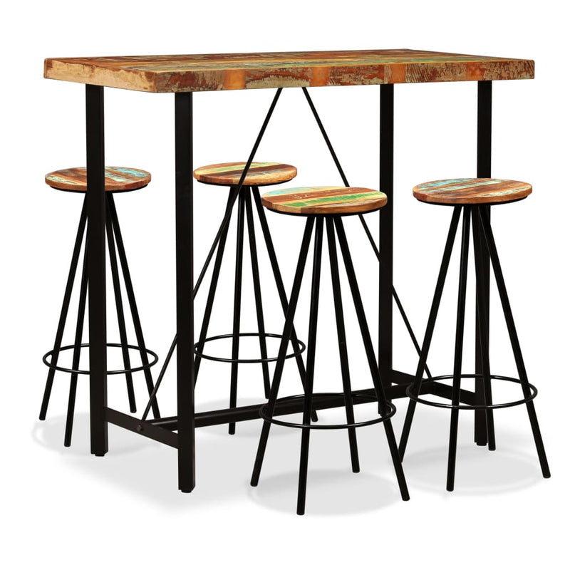 Bar_Set_5_Pieces_Solid_Wood_Reclaimed_IMAGE_1