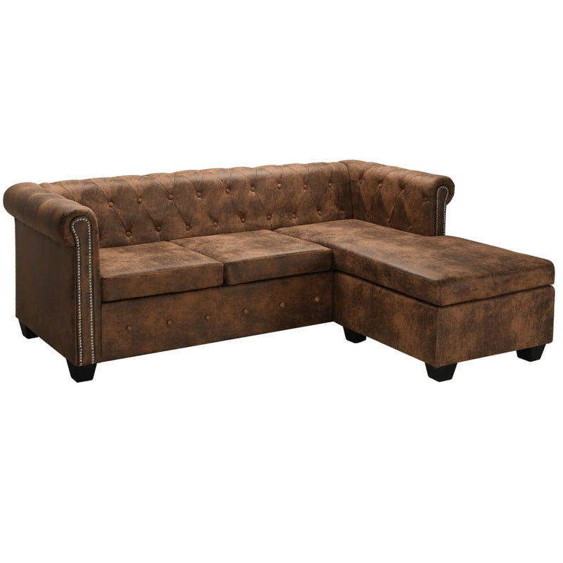 L-shaped_Chesterfield_Sofa_Artificial_Suede_Leather_Brown_IMAGE_1_EAN:8718475590088