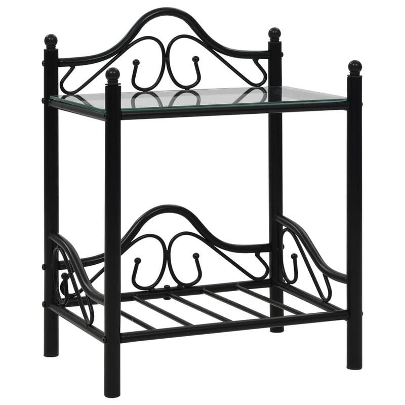 Bedside_Tables_2_pcs_Steel_and_Tempered_Glass_45x30.5x60_cm_Black_IMAGE_2