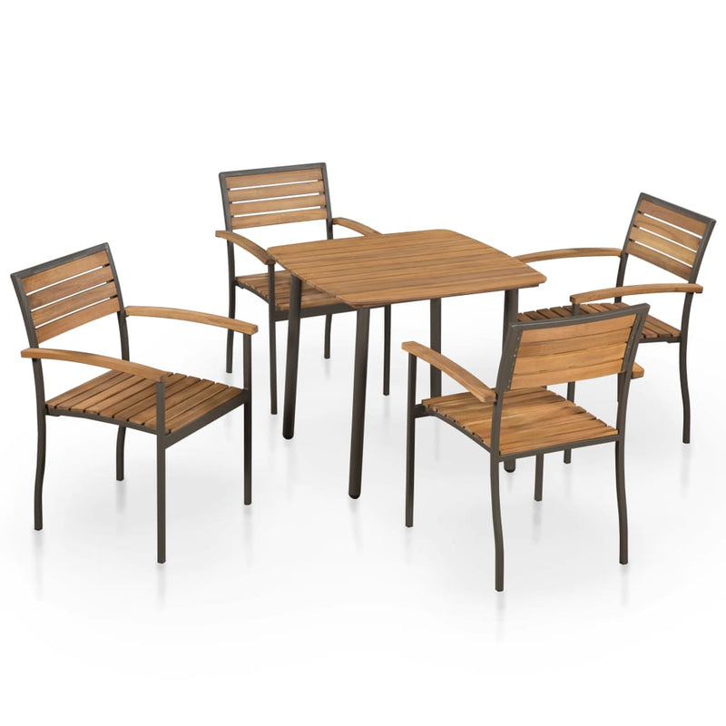 5_Piece_Outdoor_Dining_Set_Solid_Acacia_Wood_and_Steel_IMAGE_1_EAN:8718475614685