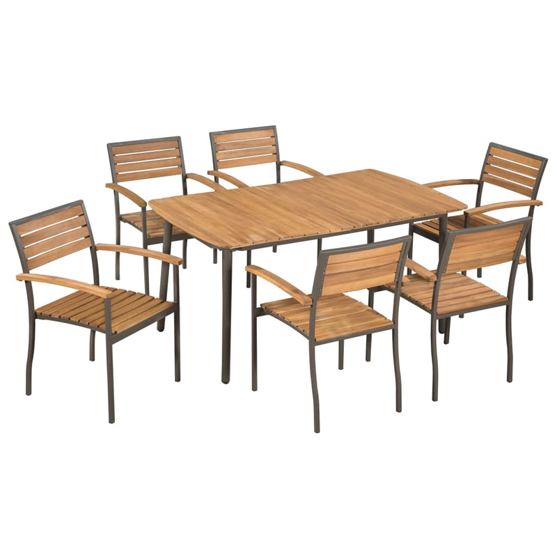 7_Piece_Outdoor_Dining_Set_Solid_Acacia_Wood_and_Steel_IMAGE_1_EAN:8718475614692