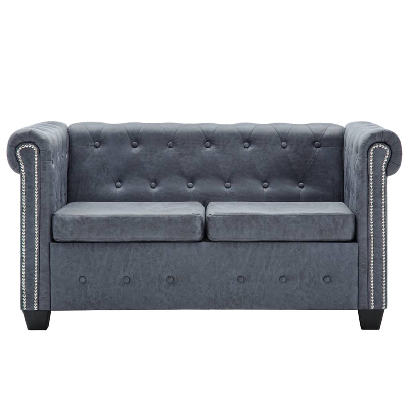 2-Seater_Chesterfield_Sofa_Artificial_Suede_Leather_Grey_IMAGE_2_EAN:8718475619376