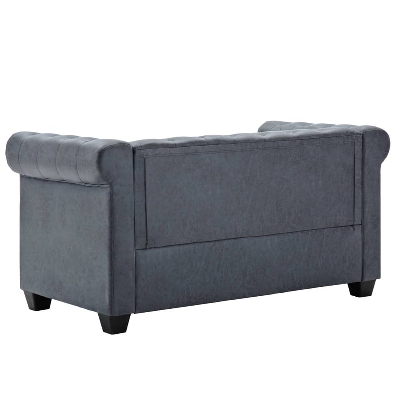 2-Seater_Chesterfield_Sofa_Artificial_Suede_Leather_Grey_IMAGE_3_EAN:8718475619376